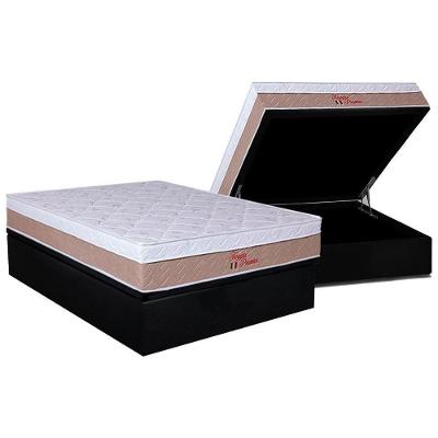 Cama Box Baú Casal: Colchão Anatômico Orthoflex Foggia Premier + Base Crc Suede Black (138x188)