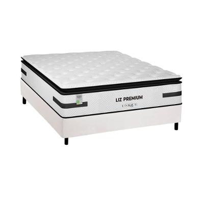 Cama Box Casal: Colchão Molas Masterpocket Ensacadas Plumatex Liz Premium D33 + Base Crc Courano White (138x188)