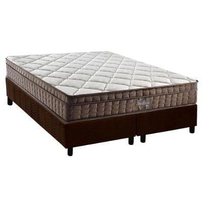 Cama Box Queen: Colchão Ortopédico D28 - Ag65 Anjos Star + Base Crc Suede Brown (158x198)