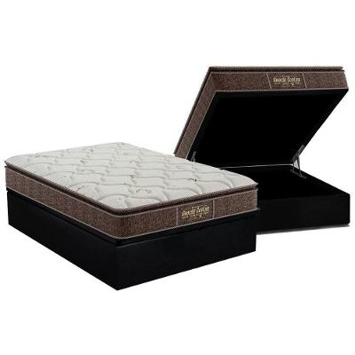 Cama Box Baú Casal: Colchão Anatômico Probel Guarda Costas Extra Firme + Base Crc Suede Black (138x188)