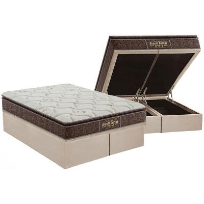 Cama Box Baú King: Colchão Anatômico Probel Guarda Costas Extra Firme + Base Crc Suede Clean (193x203)