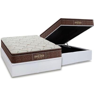 Cama Box Baú Casal: Colchão Anatômico Probel Guarda Costas Extra Firme + Base Crc Courano White (138x188)
