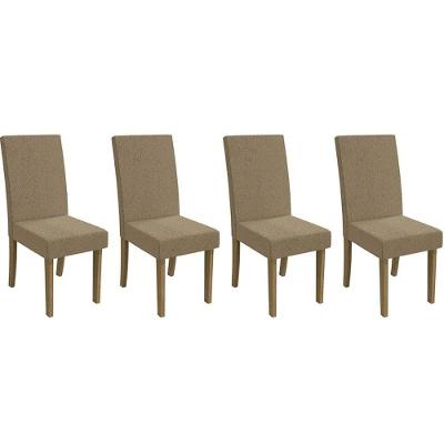 Cadeira Sala De Jantar 2cad131fr Kit 4 Un Freijo Linho Fendi A057