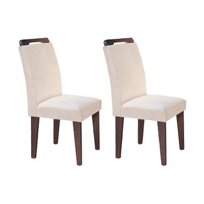 Kit 2 Cadeiras Sala Jantar Athenas 2 Un Cafe Linho Turim Bege Rufato