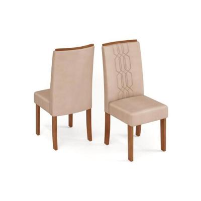 Kit 2 Cadeiras Sala Jantar Zoe 2 Un Freijo Suede Creme