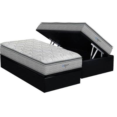 Cama Box Baú Solteiro: Colchão Anatômico Probel D45 Guarda Costas Próextreme Plus + Base Crc Suede Black (88x188)