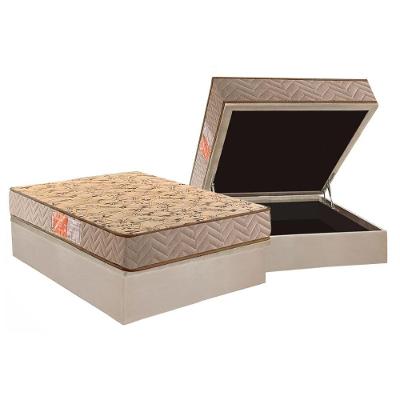 Conjunto Box Baú Casal: Colchão Espuma Paropas D33 Pasquale Clean + Base Crc Suede Clean (138x188)