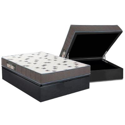 Conjunto Box Baú Casal: Colchão Espuma Ortobom D33 Light Saúde + Base Crc Suede Gray (138x188)
