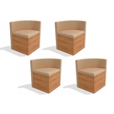 Kit 4 Cadeiras Sala Jantar 4cad800 4 Un Nogal-freijó- Suede Bege A20