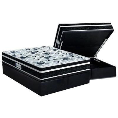 Cama Box Baú King: Colchão Ortopédico Probel D28 Prodormir Advanced Tech1000 Plus + Base Crc Suede Gray (193x203)