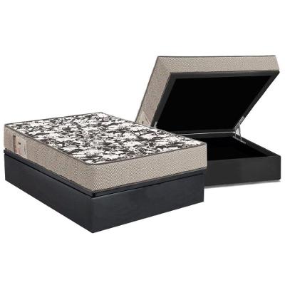 Conjunto Box Baú Casal: Colchão Espuma Ortobom D26 Physical Ultra Resistente + Base Crc Suede Gray (138x188)