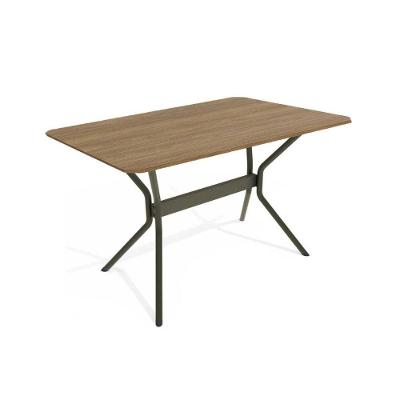 Mesa Para Cozinha Loire Aço Com Tampo Madeirado 136x90cm Bronze Nogueira Kappesberg