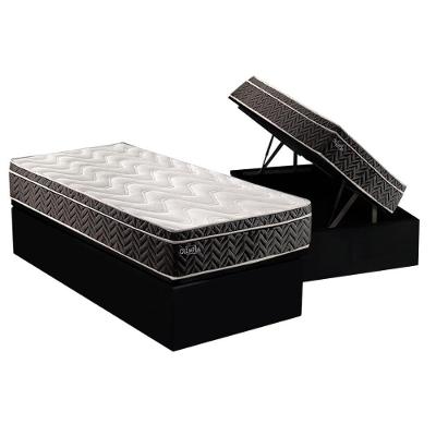Conjunto Box Baú Solteiro: Colchão Molas Paropas Extrapedic Olímpia + Base Crc Suede Black(88x188)