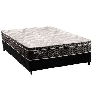 Conjunto Box Casal: Colchão Molas Paropas Extrapedic Olímpia + Base Crc Suede Black (138x188)
