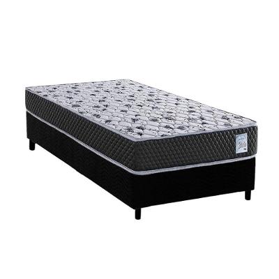 Conjunto Box Solteiro: Colchão Anatômico Herval Compact Ag 65 - Ag Biello + Base Crc Suede Black (78x188)