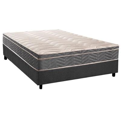 Conjunto Box Casal: Colchão Anatômico Paropas D45 Confort Mega Firme + Base Crc Suede Gray (138x188)