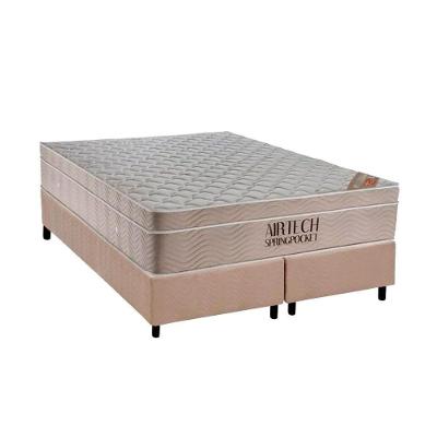 Conjunto Box Queen: Colchão Molas Ortobom Ensacadas Airtech + Base Crc Suede Clean (158x198)