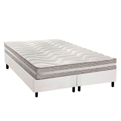 Conjunto Box Queen: Colchão Espuma Paropas D33 D45- Pro Sono Double Face Prata + Base Crc Courano White (158x198)