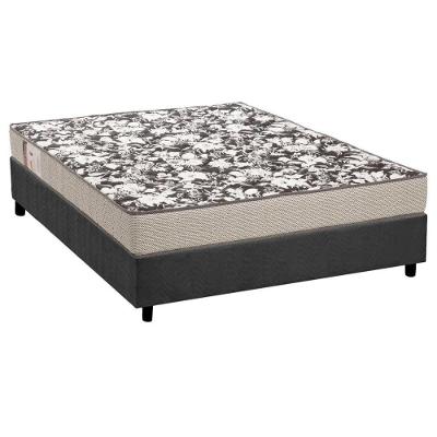 Conjunto Box Casal: Colchão Espuma Ortobom D26 Physical Ultra Resistente + Base Crc Suede Gray (138x188)