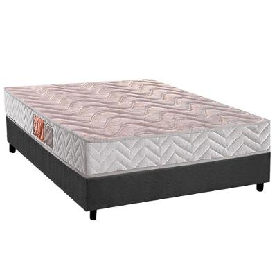 Conjunto Box Viúva: Colchão Espuma Paropas D28 Pasquale Clean + Base Crc Suede Gray (128x188)