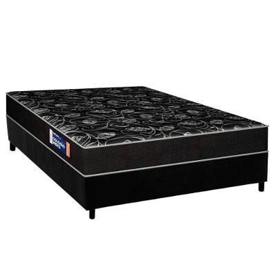 Conjunto Box Casal: Colchão Espuma Plumatex D28 Isopluma Vip + Base Crc Suede Black (138x188)