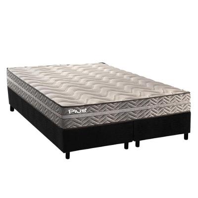 Conjunto Box King: Colchão Espuma Paropas D45 Pasquale Plus Gray + Base Crc Suede Black (193x203)