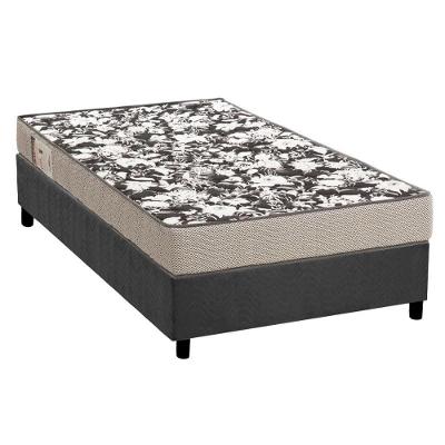 Conjunto Box Solteiro: Colchão Espuma Ortobom D26 Physical Ultra Resistente + Base Crc Suede Gray (88x188)