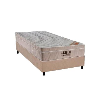 Conjunto Box Solteiro: Colchão Molas Ortobom Ensacadas Airtech + Base Crc Suede Clean (88x188)