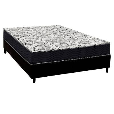 Conjunto Box Casal: Colchão Anatômico Ortobom D45 Airtech 150 + Base Crc Suede Black (138x188)