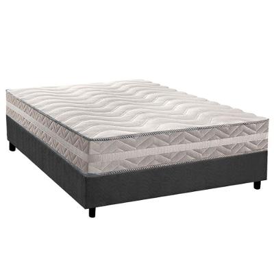 Conjunto Box Casal: Colchão Anatômico Paropas D28 - Master Prata Double Face 25 + Base Crc Suede Gray (138x188)