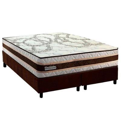 Conjunto Box Queen: Colchão Anatômico Paropas Resiste Double Face Ag D45 + Base Crc Suede Brown (158x198)