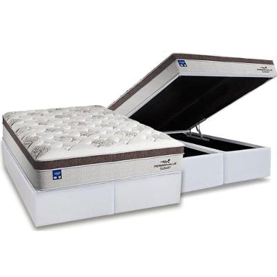 Conjunto Box Baú Queen: Colchão Molas Plumatex Ensacadas Personalle + Base Crc Courano White (158x198)