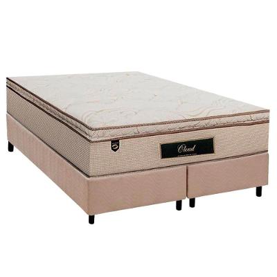 Conjunto Box King: Colchão Molas Luckspuma Ensacadas Cloud + Base Crc Suede Clean (193x203)