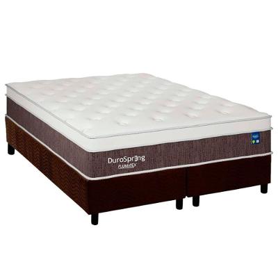 Conjunto Box King: Colchão Molas Plumatex Superlastic Durospring + Base Crc Suede Brown (193x203)
