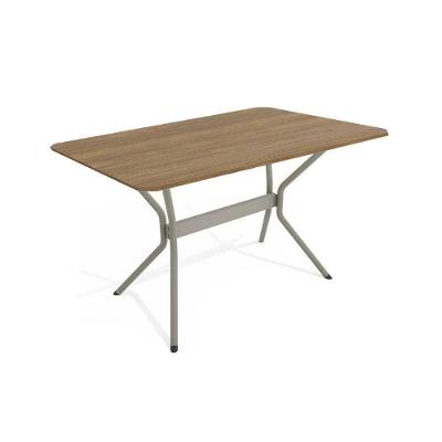 Mesa Para Cozinha Loire Aço Com Tampo Madeirado 136x90cm Niquel Nogueira Kappesberg