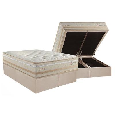 Conjunto Box Baú King: Colchão Espuma Herval Molas Maxspring Koln + Base Crc Suede Clean (193x203)