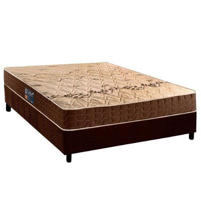 Conjunto Box Viúva: Colchão Espuma D28 Confort + Base Crc Suede Brown (128x188)
