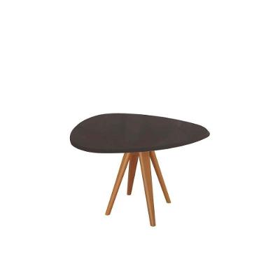 Mesa Para Cozinha Duna Madeira Maciça Com Tampo Madeirado Com Vidro 135x105cm Carvalho Preto Fosco Vidro Preto Kappesberg