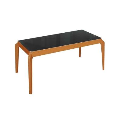 Mesa Para Cozinha Petra Madeira Maciça Com Tampo Madeirado Com Vidro 160x90cm Carvalho Preto Fosco Vidro Preto Kappesberg