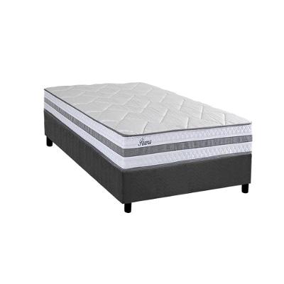 Conjunto Box Solteiro: Colchão Molas Herval Ensacadas Parma + Base Crc Suede Gray (88x188)