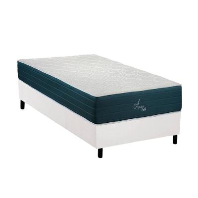 Conjunto Box Solteiro: Colchão Molas Polar Ensacadas Aquariuns + Base Crc Courano White (88x188)