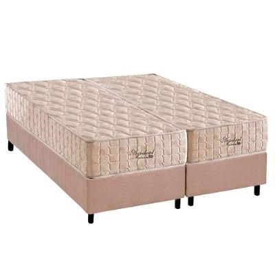 Colchão Queen Molas Superlastic Anjos Hotel + Base Crc Suede Clean (158x198) - D Angelis Anjos