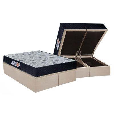 Cama Box Baú Queen: Colchão Anatômico Orthoflex Foggia Sogni Unic Face + Base Crc Suede Clean (158x198)