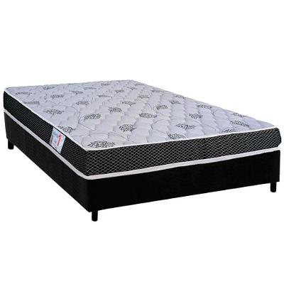 Conjunto Box Viúva: Colchão Espuma Orthoflex D20 Comfortpedic + Base Crc Suede Black (128x188)