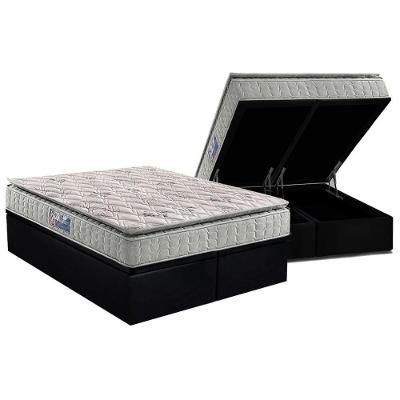 Conjunto Box Baú Queen: Colchão Espuma D33 Orthosono One Face + Base Crc Suede Black (158x198)