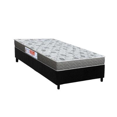 Conjunto Box Solteiro: Colchão Espuma Orthoflex D45 Comfortpedic + Base Crc Suede Black (78x188)