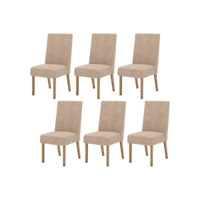 Kit 6 Cadeiras Sala Jantar Anne 6 Un Nature Courano Creme