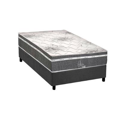 Conjunto Box Solteiro: Colchão Molas Polar Superlastic Safira + Base Crc Suede Gray (88x188)