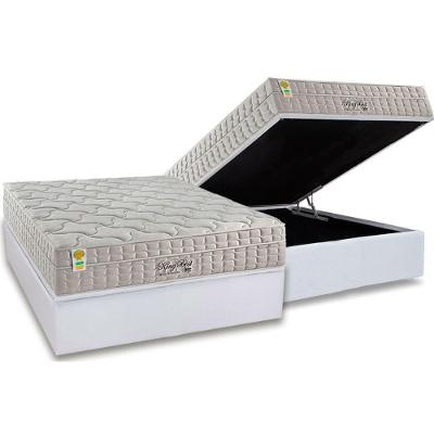 Cama Box Baú Casal: Colchão Molas Ensacadas King Best New + Base Crc Courano White (138x188)