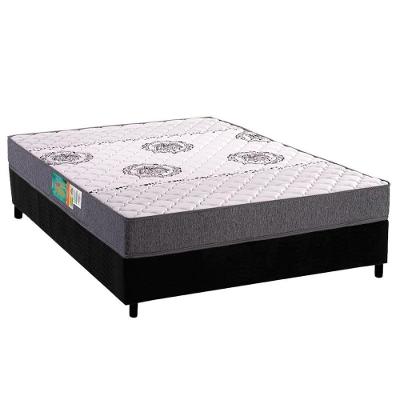 Conjunto Box Viúva: Colchão Espuma Polar D45 Pérola Grey + Base Crc Suede Black (128x188)